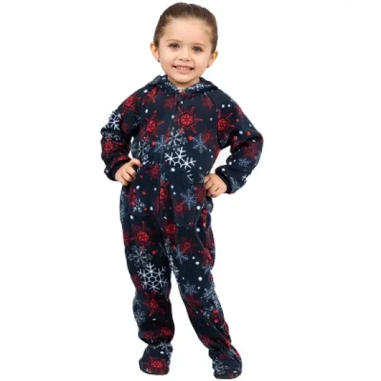 Footed Pajamas - Winter Whiteout Toddler Hoodie Fleece Onesie image {1}