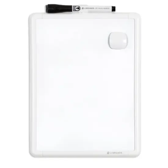 U Brands 8.5"x11" Contempo Magnetic Dry Erase Board White: Small Wall Mount Presentation Board, Polypropylene, Steel, Plastic image {3}