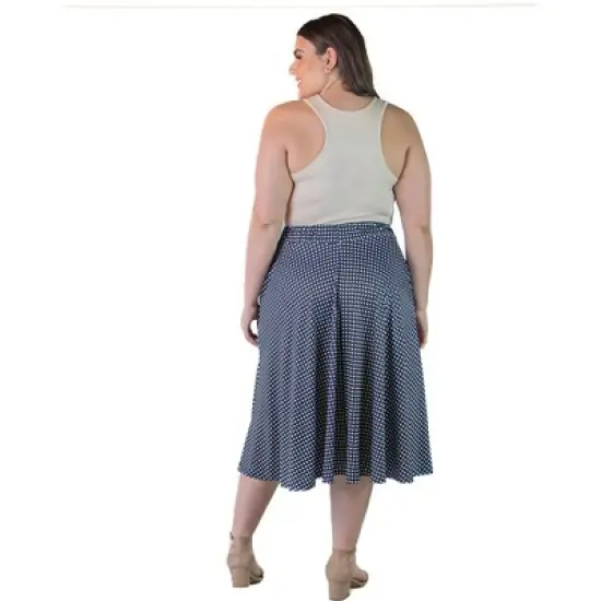Plus Size Polka Dots Print With Pockets Skirt image {1}