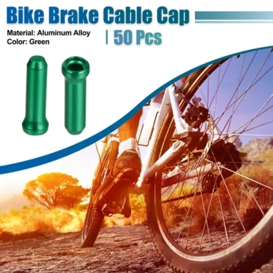 Unique Bargains Bike Brake Cable Cap Green 50 Pcs image {3}