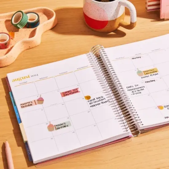 Erin Condren 2024 Planner 7"x9" Daily/Monthly Vertical Coiled Abstract Circles image {13}