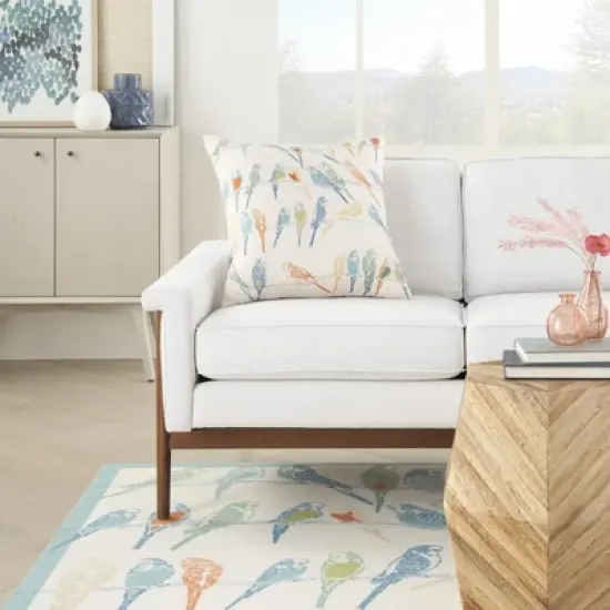 Waverly Bird 20" x 20" Multicolor Indoor/Outdoor Throw Pillow image {3}