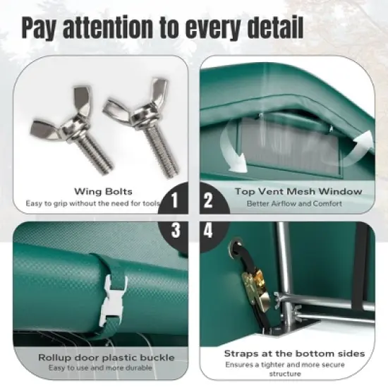 Captiva Designs 11 ft. x 24 ft. x 8.4 ft. Heavy-Duty Portable Garage & Agricultural Shed with Galvanized Frame, Removable Doors and Walls image {5}