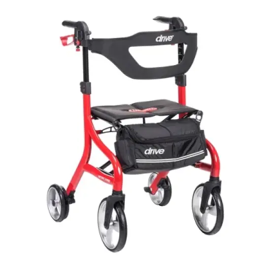 Drive Medical Nitro Sprint Rollator - Tall, Folding, Adjustable Height - Red image {4}