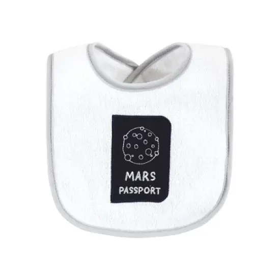 Hudson Baby Infant Boy Cotton Terry Drooler Bibs with Fiber Filling, Galactic Explorer, One Size image {7}