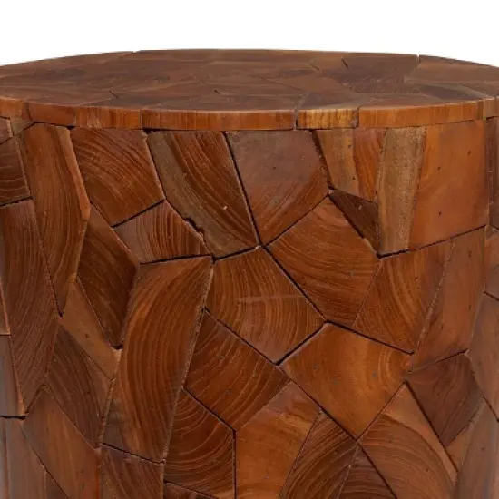 Contemporary Teak Wood Accent Table Dark Brown - Olivia & May image {2}