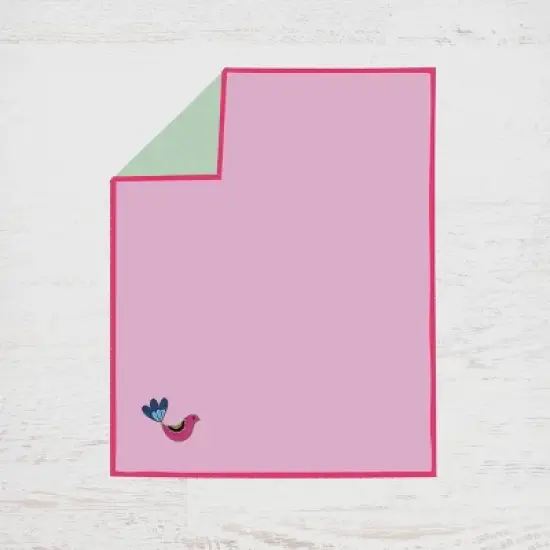 Bacati - Botanical Floral Birds Pink Multicolor 10 pc Crib Bedding Set with 2 Crib Fitted Sheets image {1}