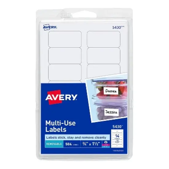 Avery Laser/Inkjet Multipurpose Labels 3/4" x 1 1/2" White 166207 image {6}