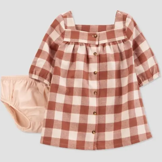 Carter's Just One You&reg;️ Baby Girls' Gingham Dress - Brown image {8}