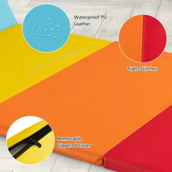 Costway 5-Panel Folding Gymnastics Thick Mat 6.6' x 2.5' Tumbling Mat for Kids image {9}