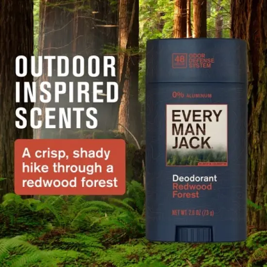 Every Man Jack 48-Hour Odor Defense Premium Deodorant - Redwood Forest - 2.6oz image {2}