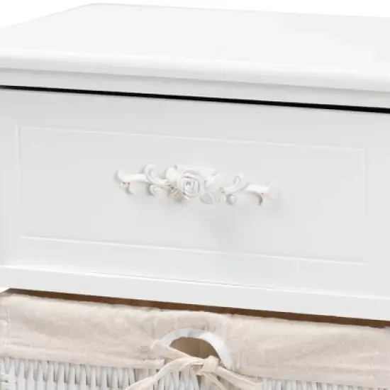 Madelia Wood 1 Drawer Storage Unit White - Baxton Studio image {5}