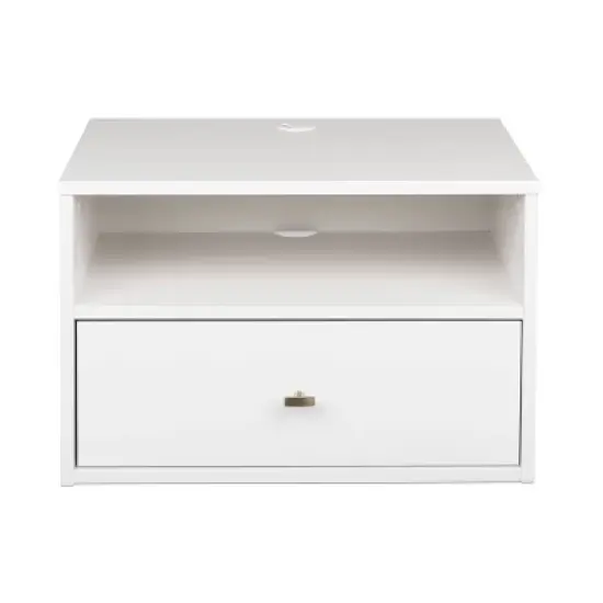 Floating 1 Drawer Nightstand with Open Shelf - Prepac image {18}