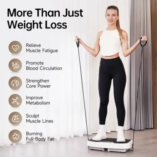 MaseiKar Vibration Plate Exercise Machine, wholeBody Vibrating Platform for ldeal Home GymWorkout Equipment for Women with 2 ResistanceBands image {2}