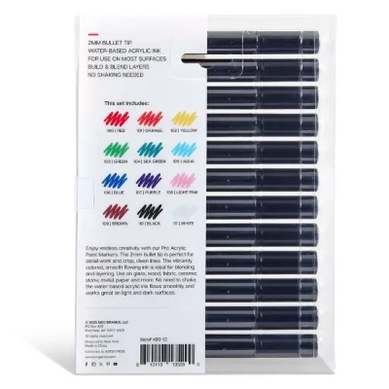 KINGART PRO Acrylic Paint Markers 12 Colors image {11}
