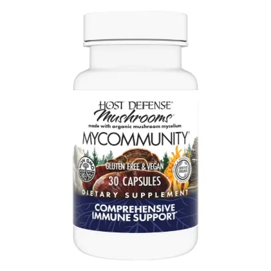 Host Defense MyCommunity Capsules, Advanced Immune Support, Mushroom Supplement with Lion's Mane and Reishi, Unflavored image {9}
