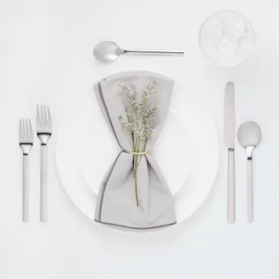 30pc Squared Straight Flatware Set with Caddy - Room Essentials&trade;: Silverware Set, Service for 6, Forks Spoons Knives image {1}