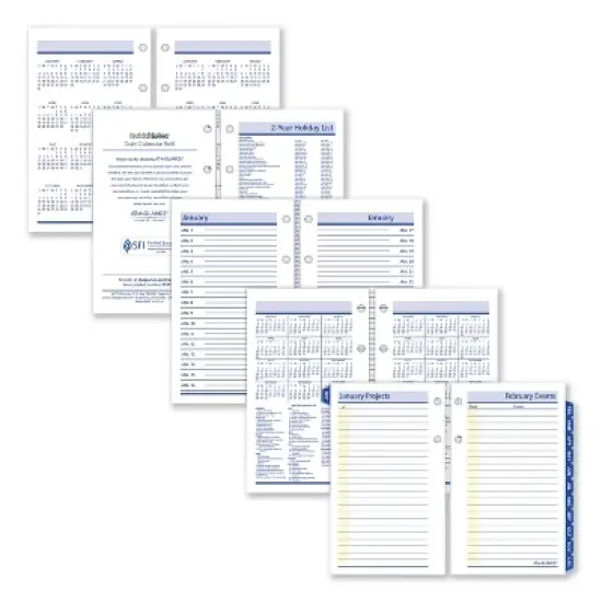QuickNotes Desk Calendar Refill, 3.5 x 6, White/Yellow/Blue Sheets, 12-Month (Jan to Dec): 2026 image {2}