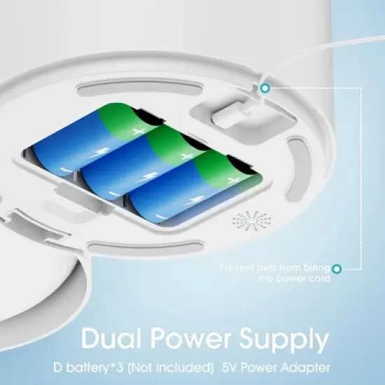 WOPET Automatic Cat Feeder Dry Food Dispenser 5L Timed with Portion Control image {8}