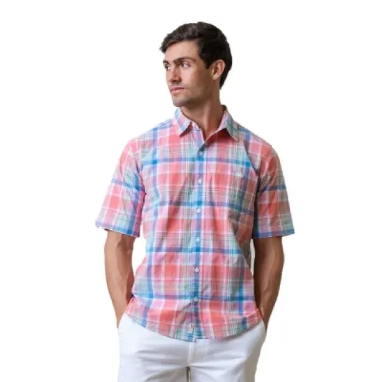 Hope & Henry Mens' Organic Cotton Short Sleeve Poplin Button Down Shirt image {5}