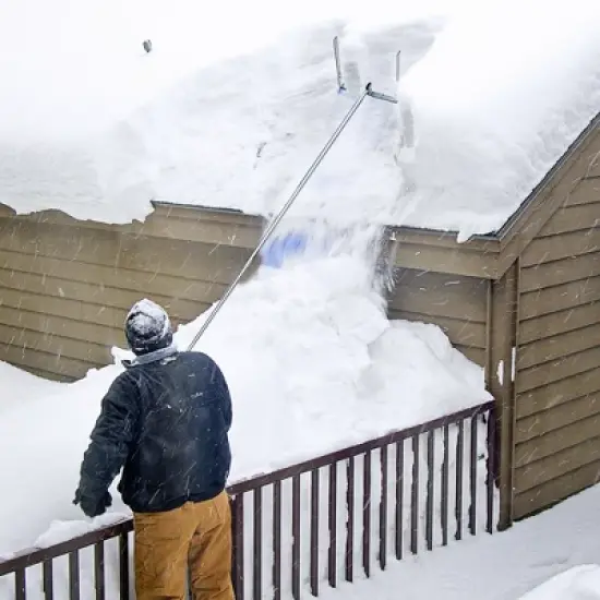 Costway 20ft Roof Snow Rake Removal Tool Lightweight w/ Adjustable Telescoping Handle image {2}