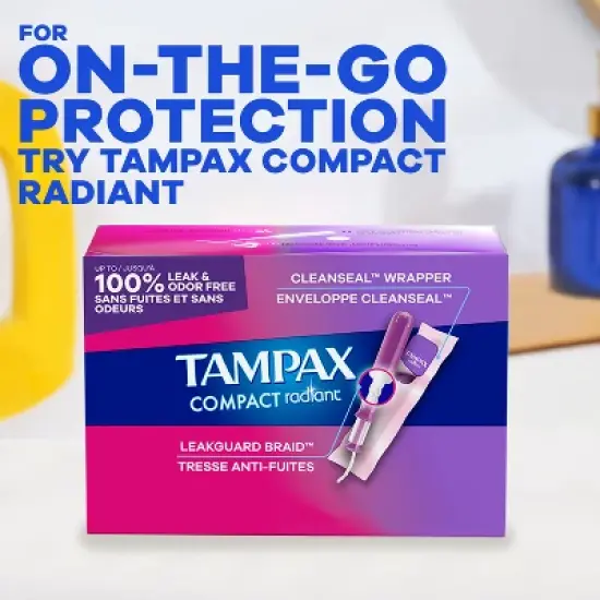 Tampax Radiant Duo-Pack Light/Regular Absorbency Unscented Tampons - 26ct image {12}