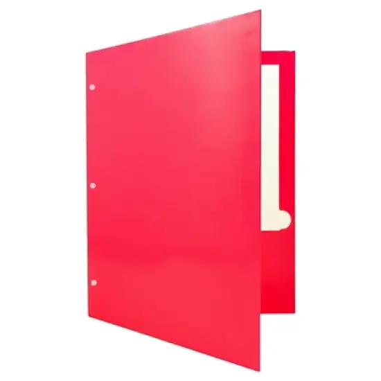 JAM 6pk 3 Hole Punch 2 Pocket Glossy Paper Folder - Pink image {2}