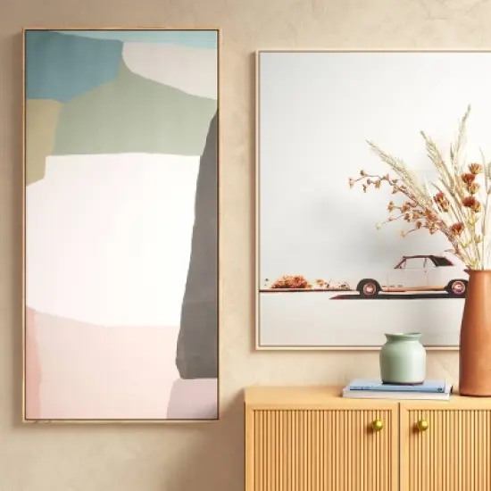 47" x 24" Mauve Abstract Framed Canvas - Threshold&trade; image {1}