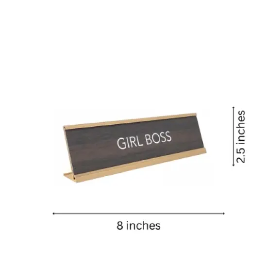 LEMONSODA Novelty Nameplate Style Desk Sign (Girl Boss) - Brown image {3}