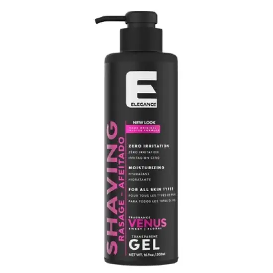 Elegance Barber Accessories - Transparent Shaving Gel For Men Or Women, Sweet/Floral Venus Fragrance - The Ultimate Shaving Solution - (16.9 Oz) image {4}