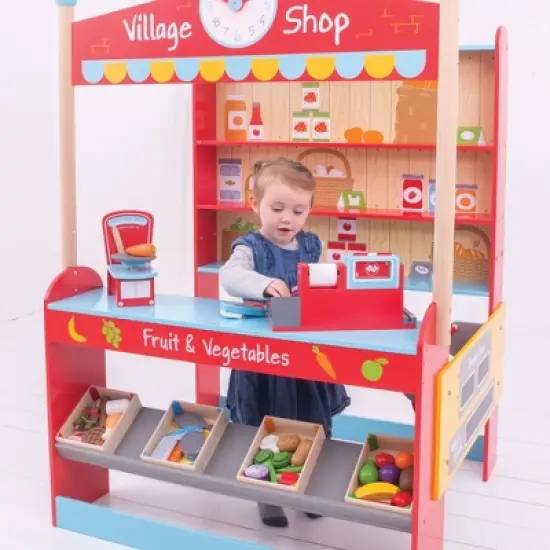 Bigjigs Toys Village Shop Wooden Role Play Toy image {7}