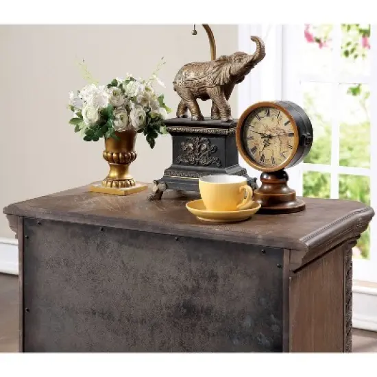 3pc Lellen Bedroom Set with 2 Nightstands Beige/Rustic Natural Tone - HOMES: Inside + Out image {5}