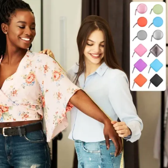 Unique Bargains Soft Double-sided Retractable Rulers and Measuring Tools Self-locking PU Leather Case Tape 150 cm/60 Inch image {4}