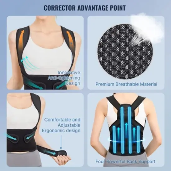 Attop  Posture Corrector for Men and Women - Adjustable Full Back Support Brace for Upper/Lower Back Pain, Scoliosis, and Hunchback Relief image {3}