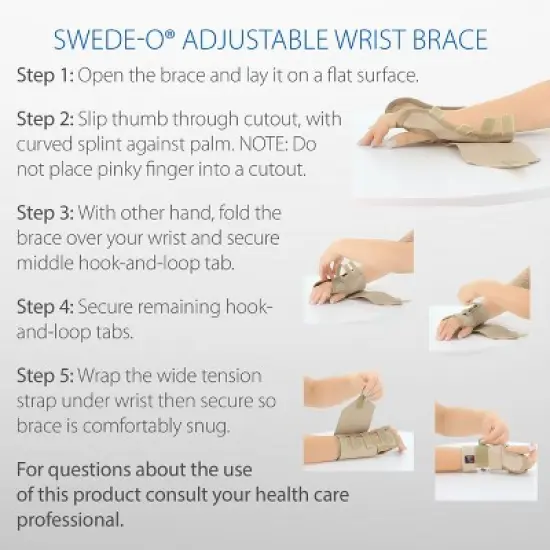 Swede-O Adjustable Wrist Brace, Beige image {6}