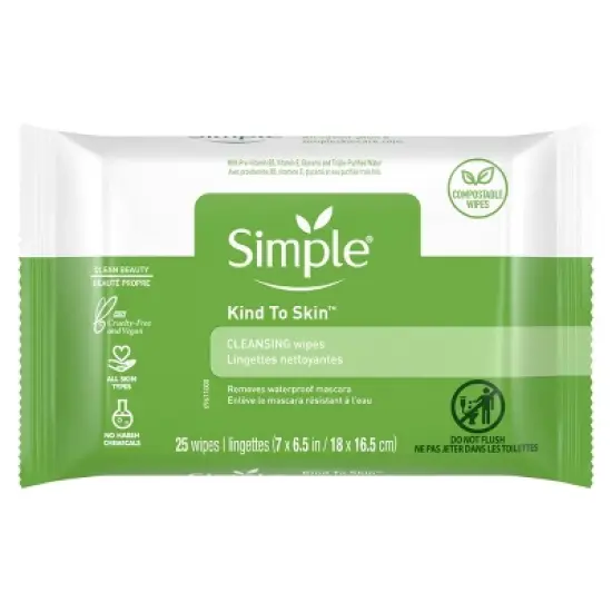 Simple Kind to Skin Facial Wipes - Unscented - 25ct image {1}