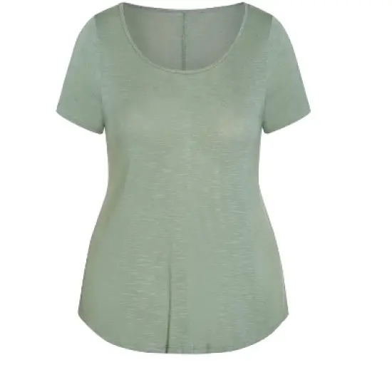 Women's Plus Size Slub Tee - light green | EVANS image {2}