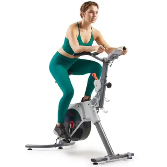 Sunny Health & Fitness Prime Magnetic Belt Drive Indoor Cycling Exercise Bike - Gray image {9}