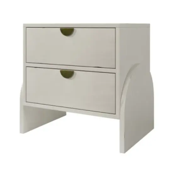 Organnice Retro Style White Nightstand,Bed Side Table image {1}