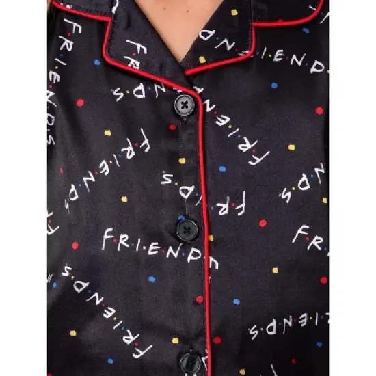 Friends TV Show Girls' TV Series Logo 3 Piece Pajama Shortie Lounge Set image {5}