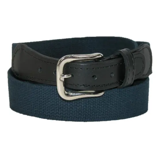 Boston Leather Men's Big & Tall Cotton Web Belt with Leather Tabs image {4}