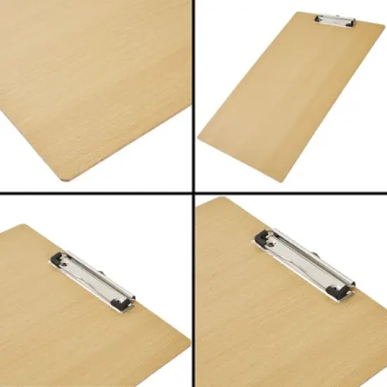 Juvale Extra Large 11x17 Clipboard with Low-Profile Clip, Wooden Vertical Clip Board image {7}