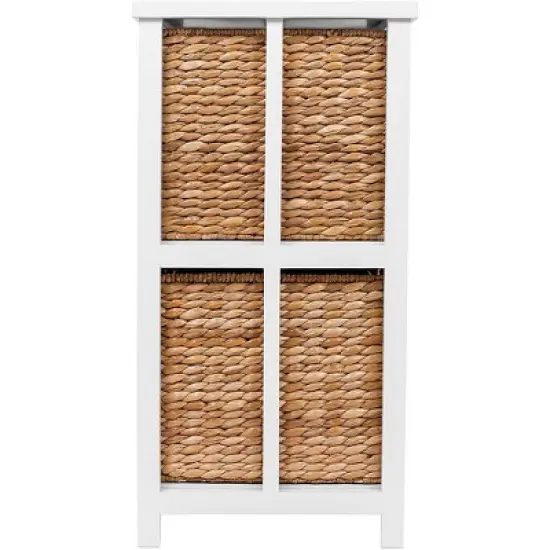 BirdRock Home Seagrass 2-Tier File Cubby Cabinet - Natural image {4}