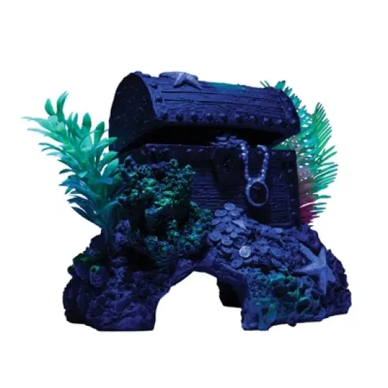 GloFish Treasure Chest Cycle Light Ornament Aquarium Decor image {11}