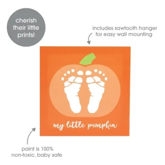 Pearhead My Little Pumpkin Halloween Canvas for Baby's Footprints image {3}