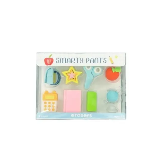 Daydream Society - Back to School Smarty Pants Erasers - Pack of 8 Mini Erasers image {3}