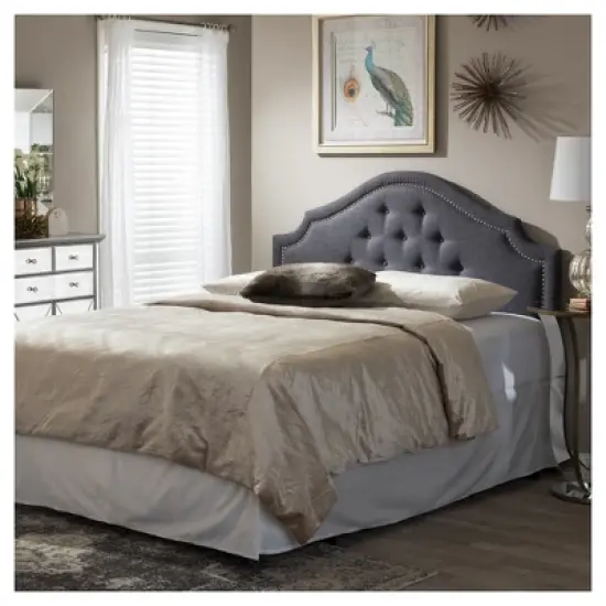 Aubrey Modern And Contemporary Fabric Upholstered Headboard - Baxton Studio image {3}