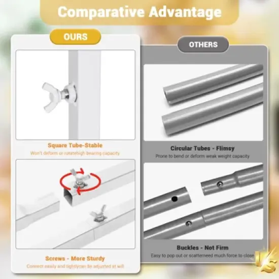 Garvee 8FT x 8FT Metal Square Backdrop Stand, Wedding Arch, Square Arch Stand for Ceremony Birthday Party Outdoor Indoor Celebration Decor, White image {5}