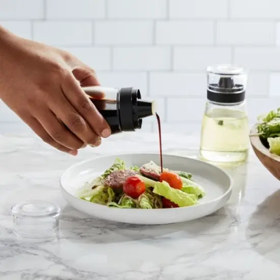 Juvale 2-Piece Small Olive Oil and Vinegar Dispenser Set - Glass Salad Dressing Cruet Bottles for Balsamic, Soy Sauce (5.5 oz) image {3}