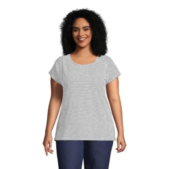 Lands' End Women's Short Sleeve Slub Wedge T-Shirt image {2}